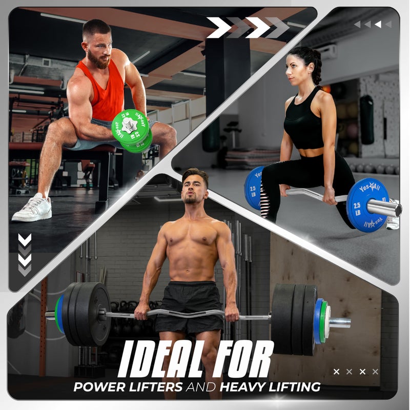 ياس 4 أول لوحات وزن كسور من YES4ALL، مجموعة من 2 لوح تغيير مطاطي لرفع الأثقال، 5 رطل، أوزان صغيرة 2 بوصة للحديد الأوليمبي - Image 5